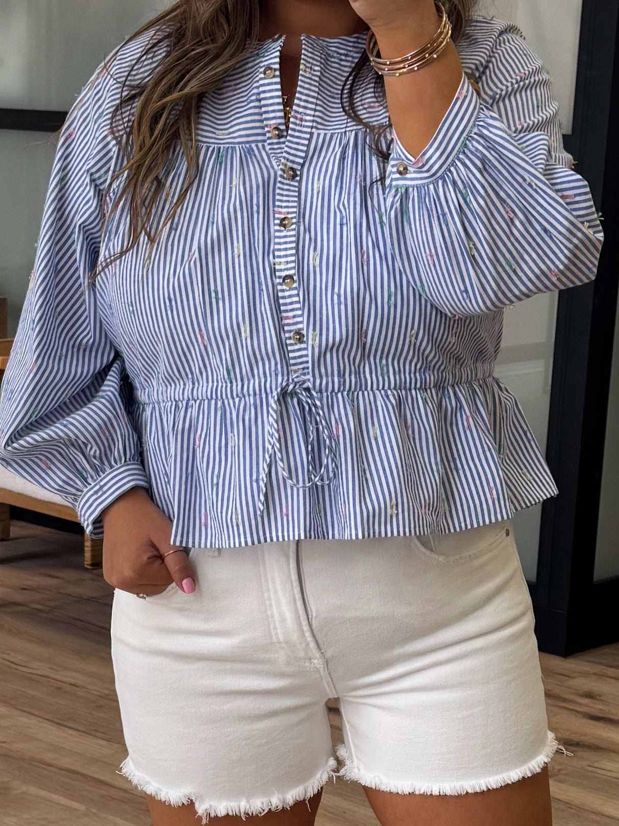 Charleston Striped Peplum Top | FINAL SALE