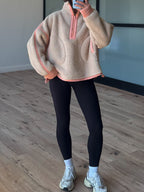 Kota Sherpa Bomber Pullover | Taupe