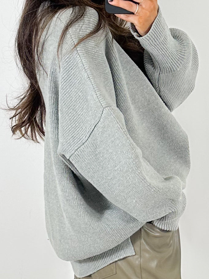 Bookclub Oversized Sweater | Grey | +Plus Available | RESTOCK