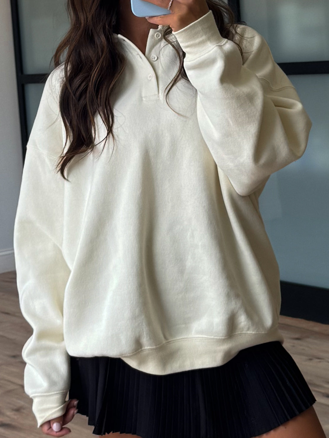 Astor Polo Henley Pullover | Ivory