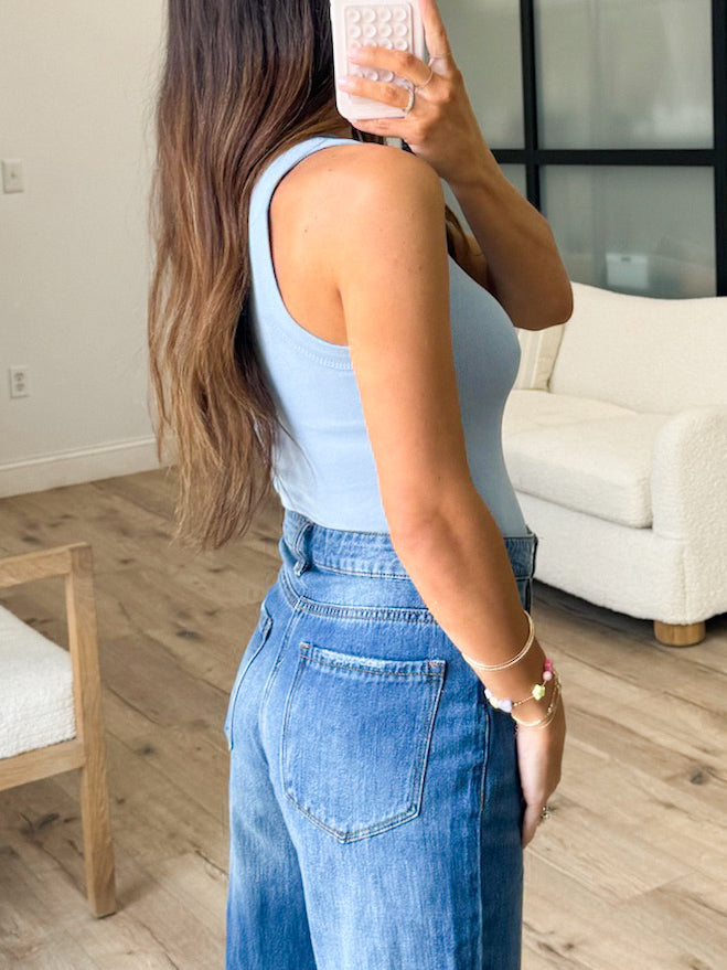 Essential Ribbed Tank | Baby Blue | +Plus Available