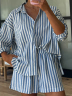 Rian Stripe Boxer Shorts | Sky Blue