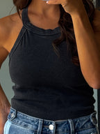 Mineral Mist Ribbed Tank | Black | RESTOCK