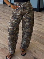 Out Of Sight Camo Barrel Jeans