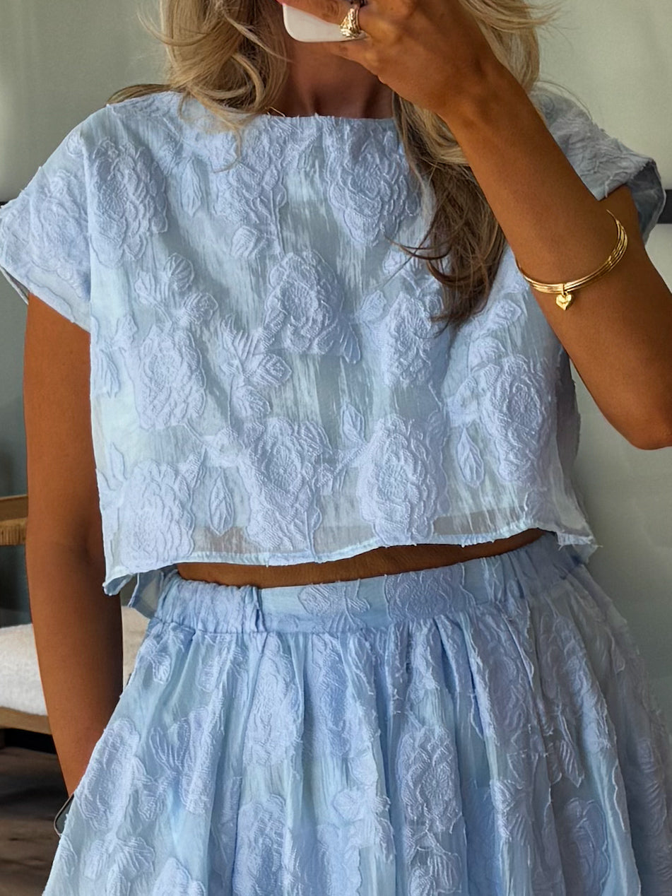 Astoria Floral Top | Soft Blue