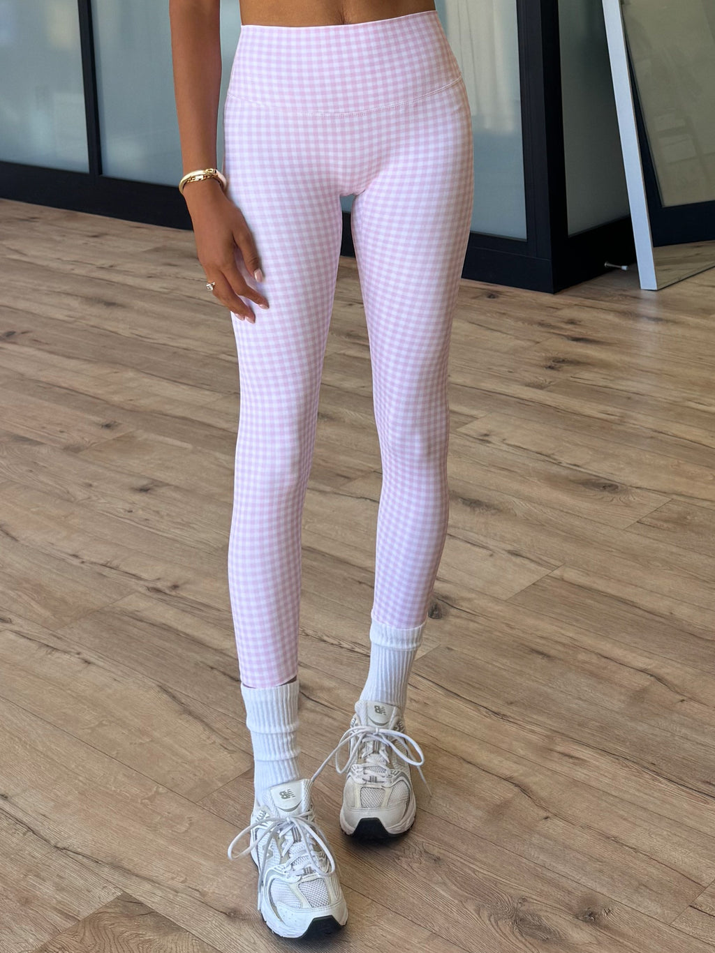 Check Point Active Leggings | Pink Gingham