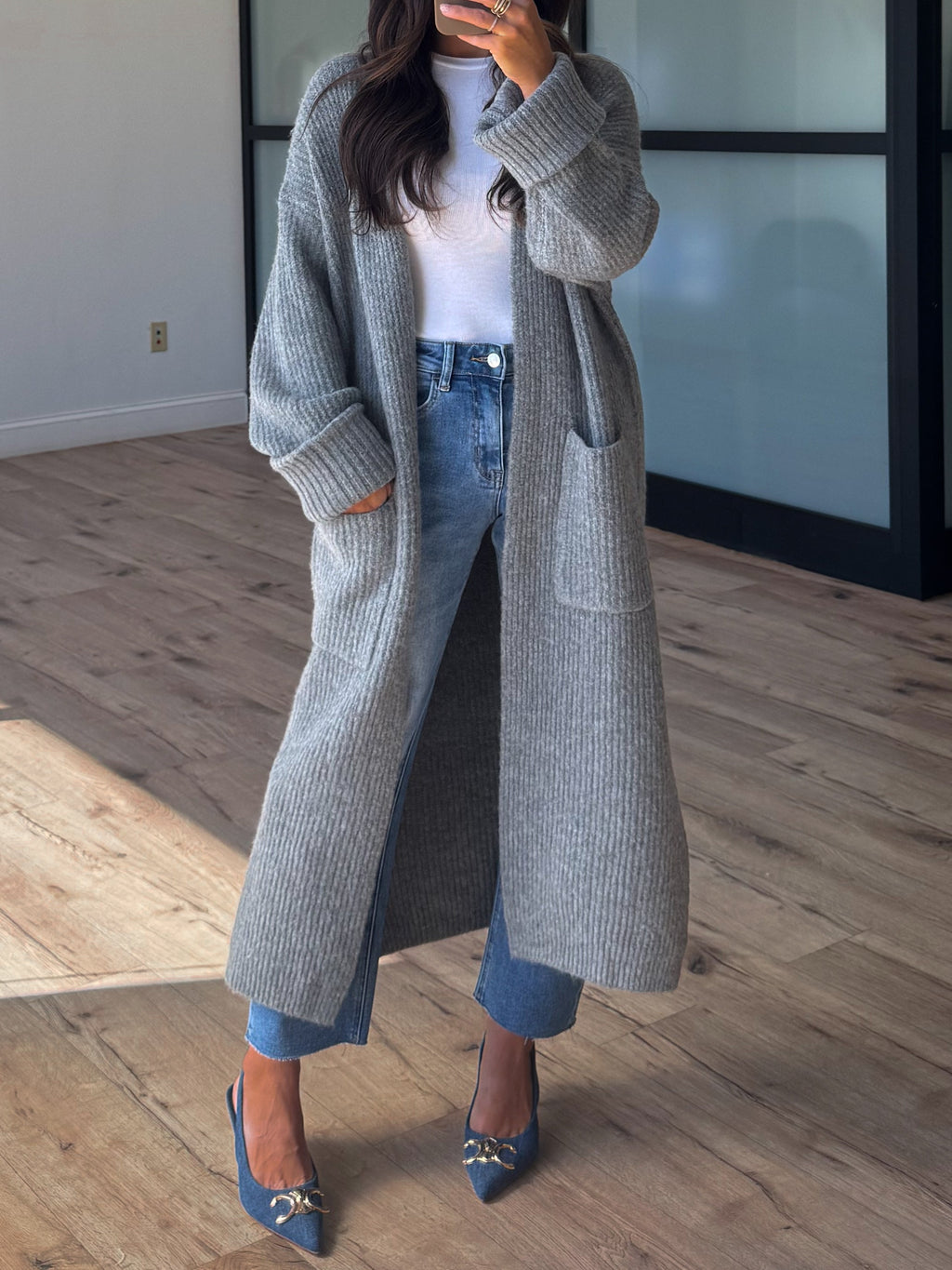 Beckett Longline Cardigan | Grey | +Plus Available