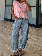 Zelie Button Knit Top