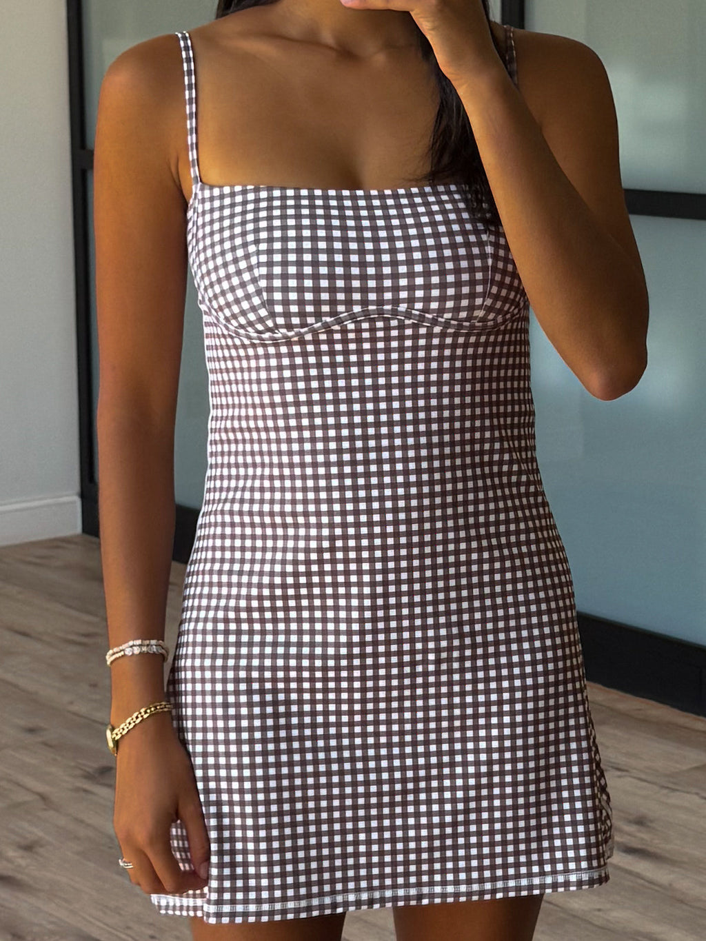 Sweetheart Active Dress | Chocolate Gingham