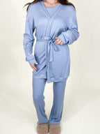 Downtime Ribbed Robe | Smoke Blue | +Plus Available | FINAL SALE