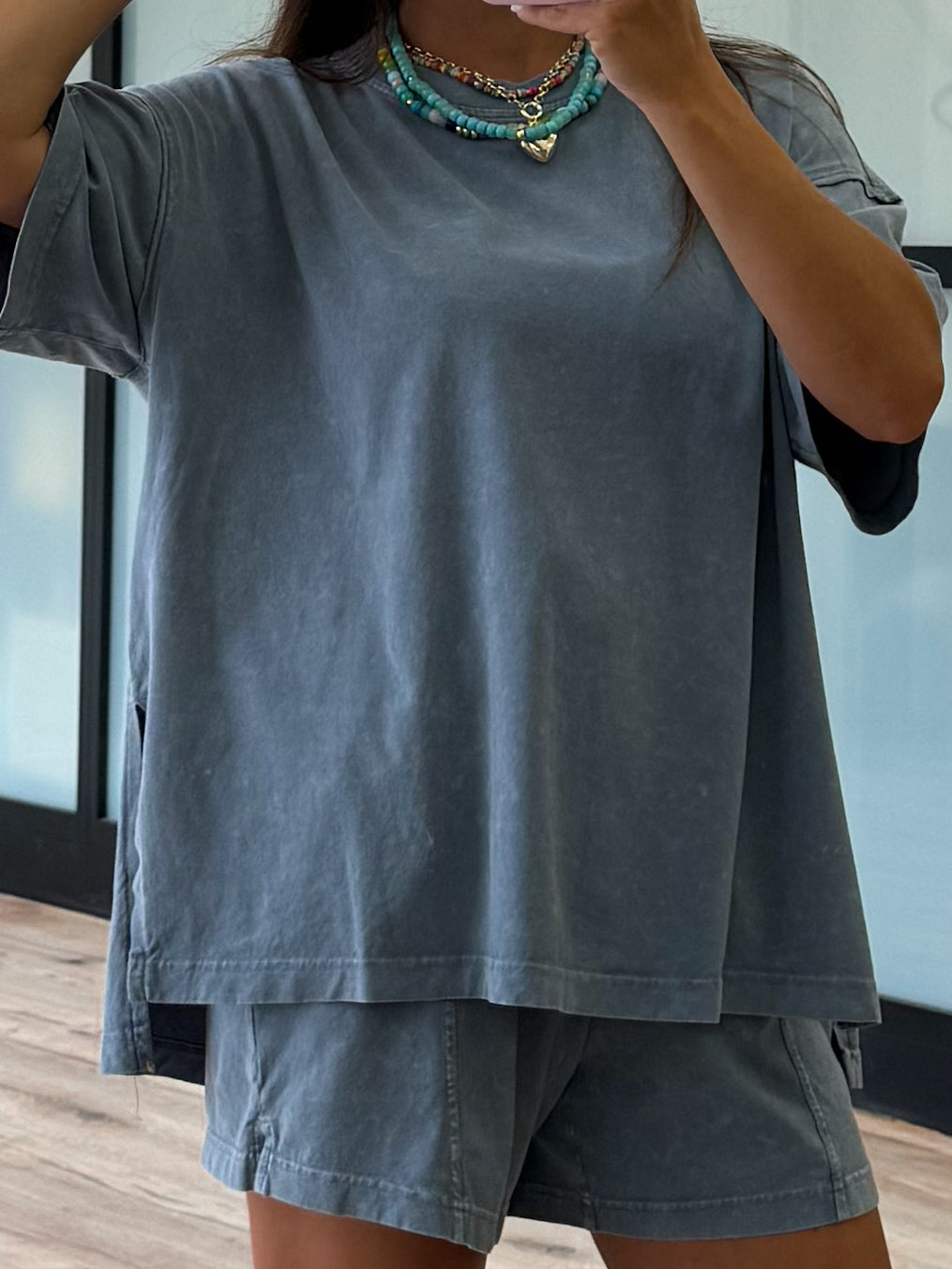 Days End Cotton Shorts | Dusty Blue | +Plus Available | RESTOCK