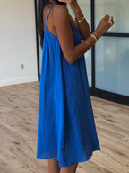 Callie Cotton Gauze Midi Dress | Cobalt | FINAL SALE