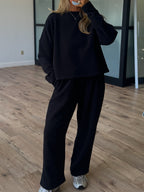 Serene Lounge Sweatshirt | Black