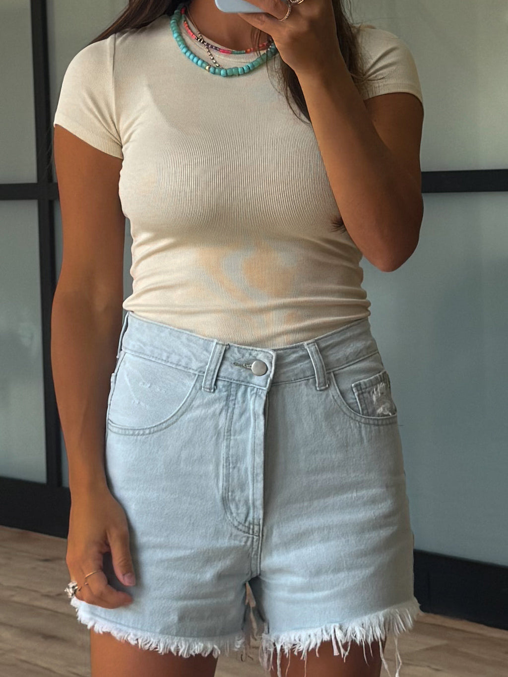 Essential Ribbed Tee | Bone | +Plus Available | RESTOCK