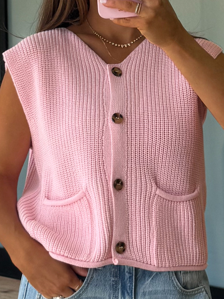 Zelie Button Knit Top