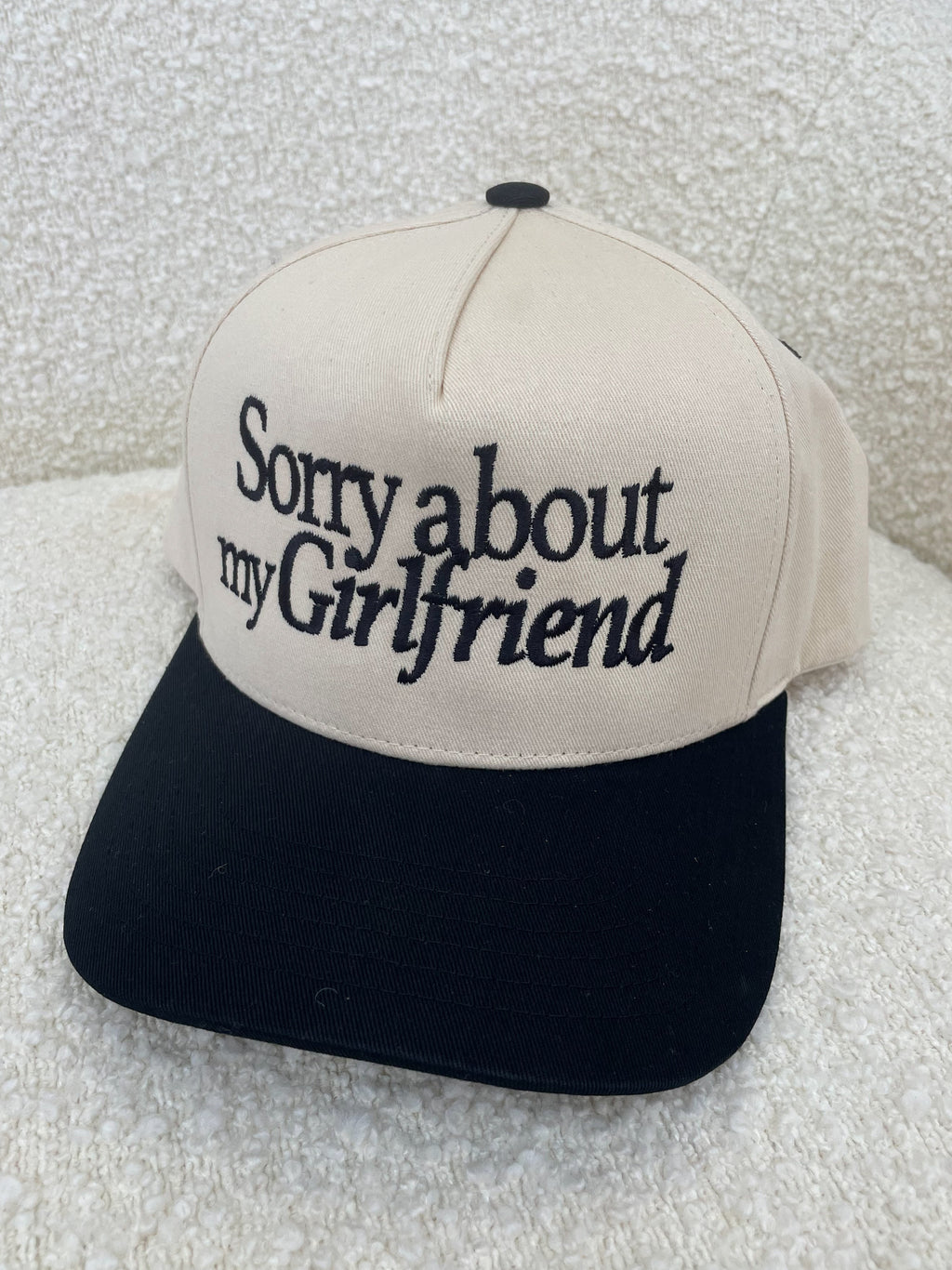 'Sorry About My Girlfriend' Canvas Cap | 2 Colors Available | FINAL SALE