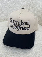 'Sorry About My Girlfriend' Canvas Cap | 2 Colors Available | FINAL SALE