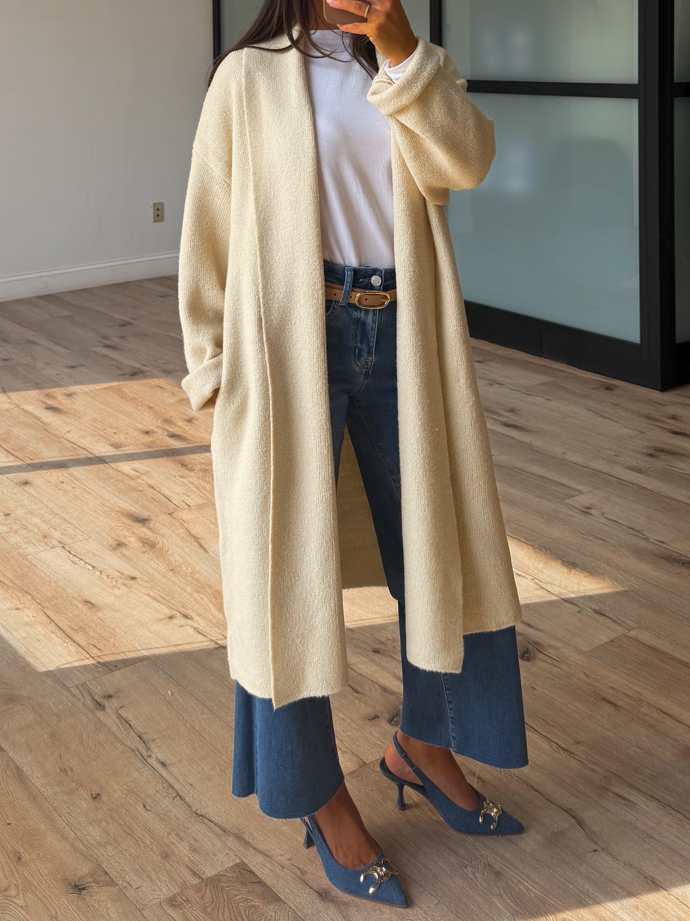 Kleo Longline Cardigan | Vanilla