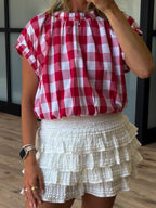 Gingham Basket Top | Red