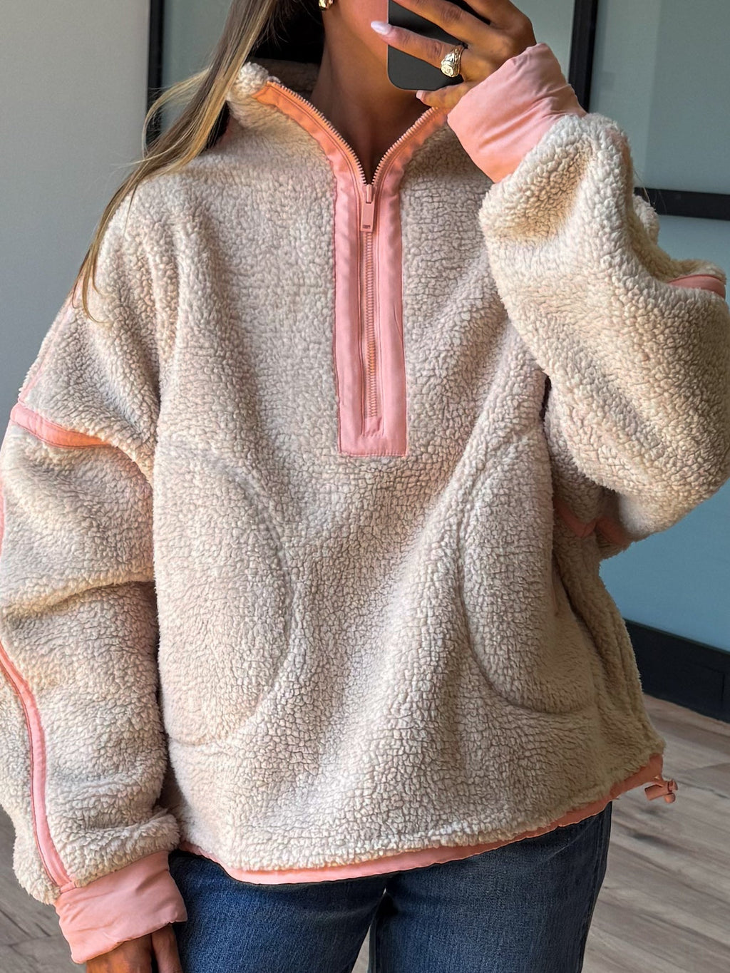 Kota Sherpa Bomber Pullover | Taupe