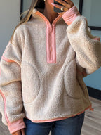 Kota Sherpa Bomber Pullover | Taupe