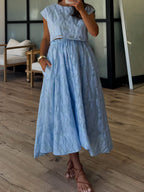 Astoria Floral Top | Soft Blue