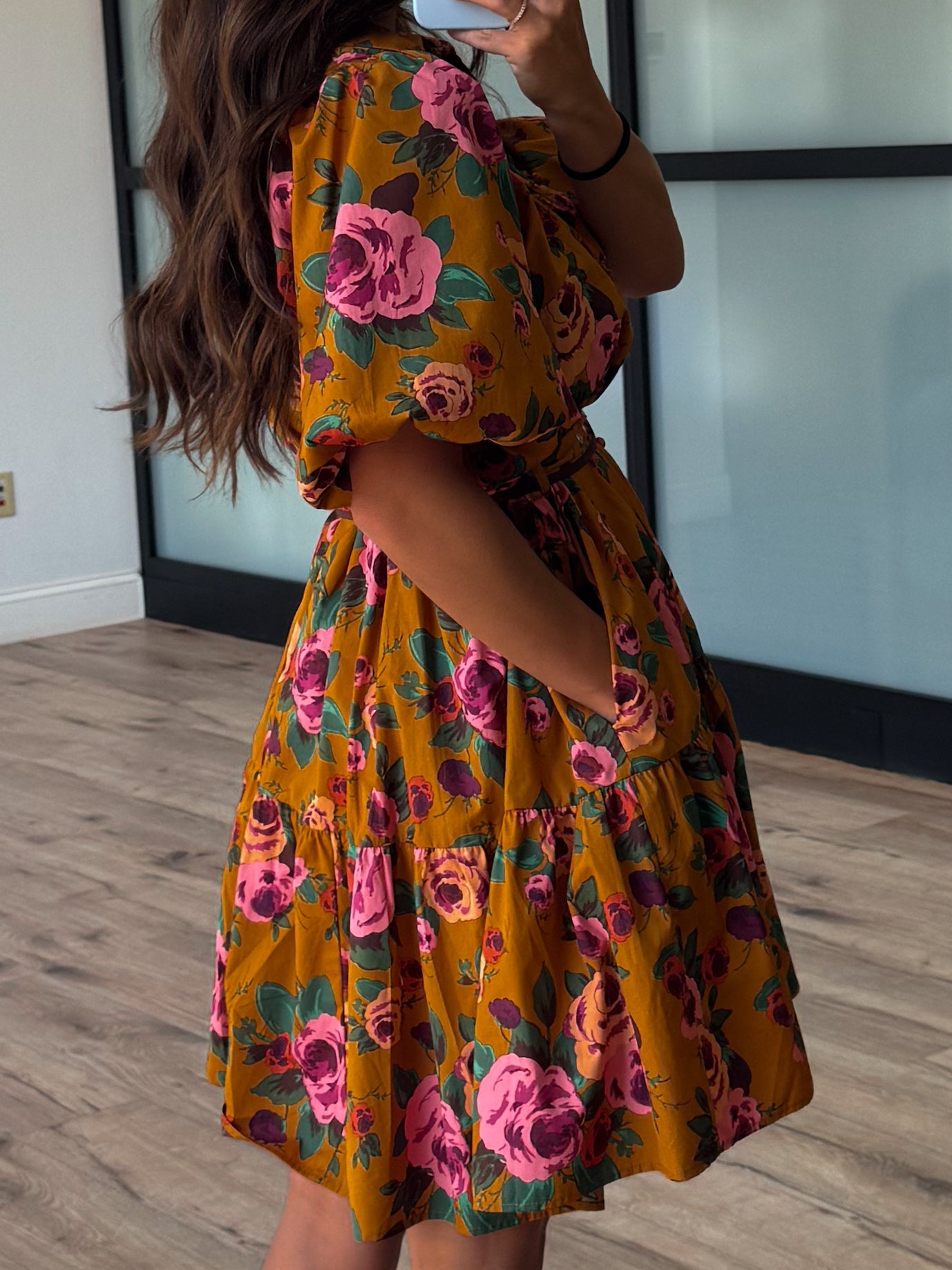 Camellia Belted Dress | Golden Bloom