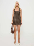 Serina Polka Mini Dress Brown / White
