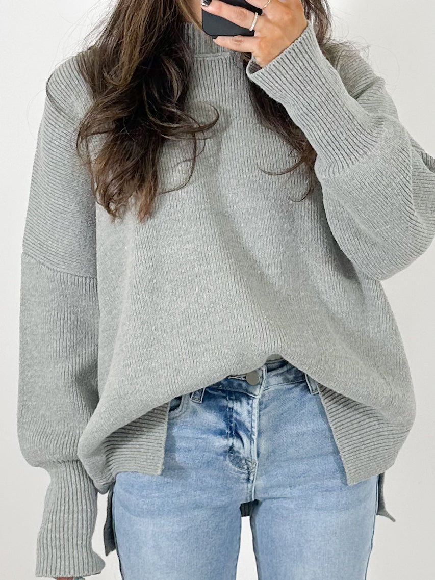 Bookclub Oversized Sweater | Grey | +Plus Available | RESTOCK