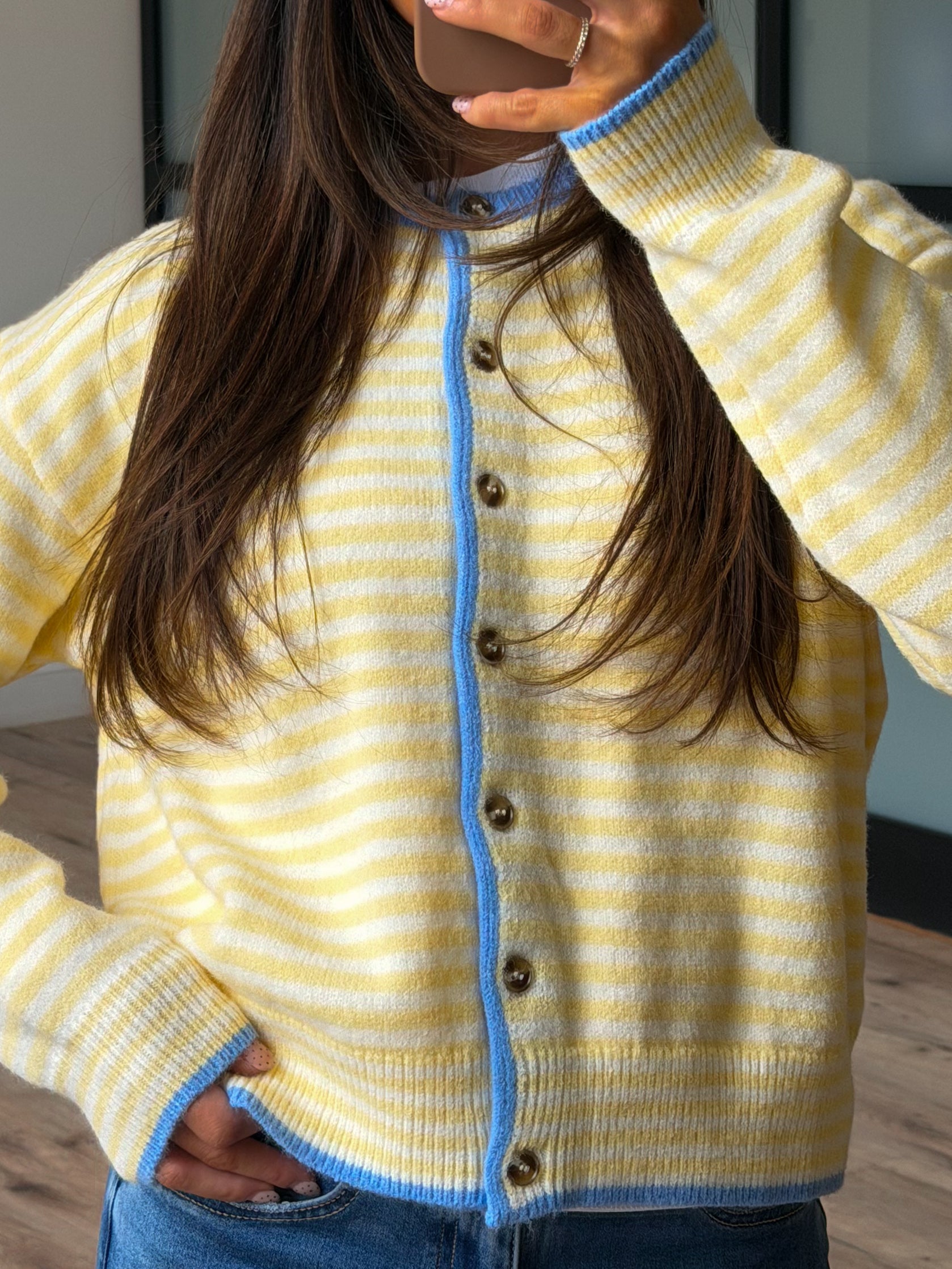 Pippa Button Cardigan | Daisy Blue | +Plus Available