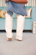 Sherpa Knee-High Foldover Boots | Cream | FINAL SALE
