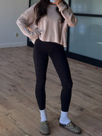 Kyla Thermal Open Back Top | Sand