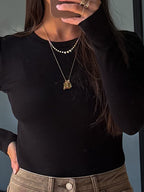 Essential Ribbed Long Sleeve | Black | +Plus Available | RESTOCK