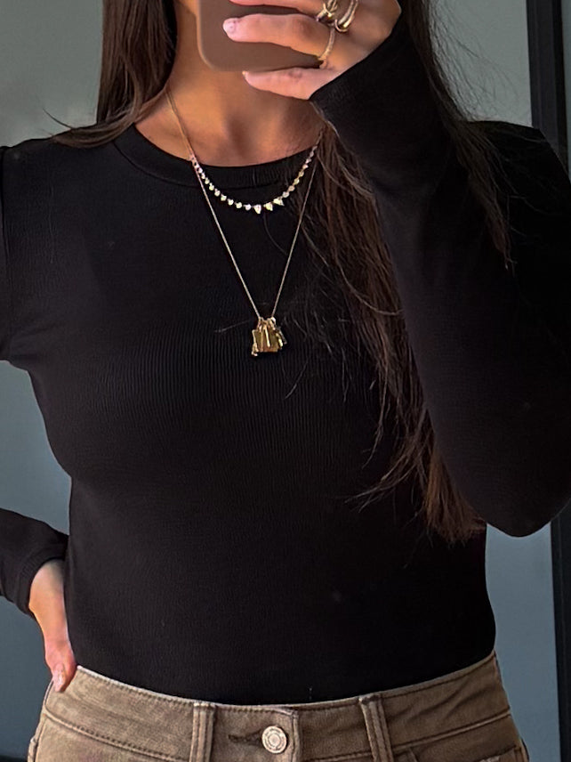 Essential Ribbed Long Sleeve | Black | +Plus Available | RESTOCK