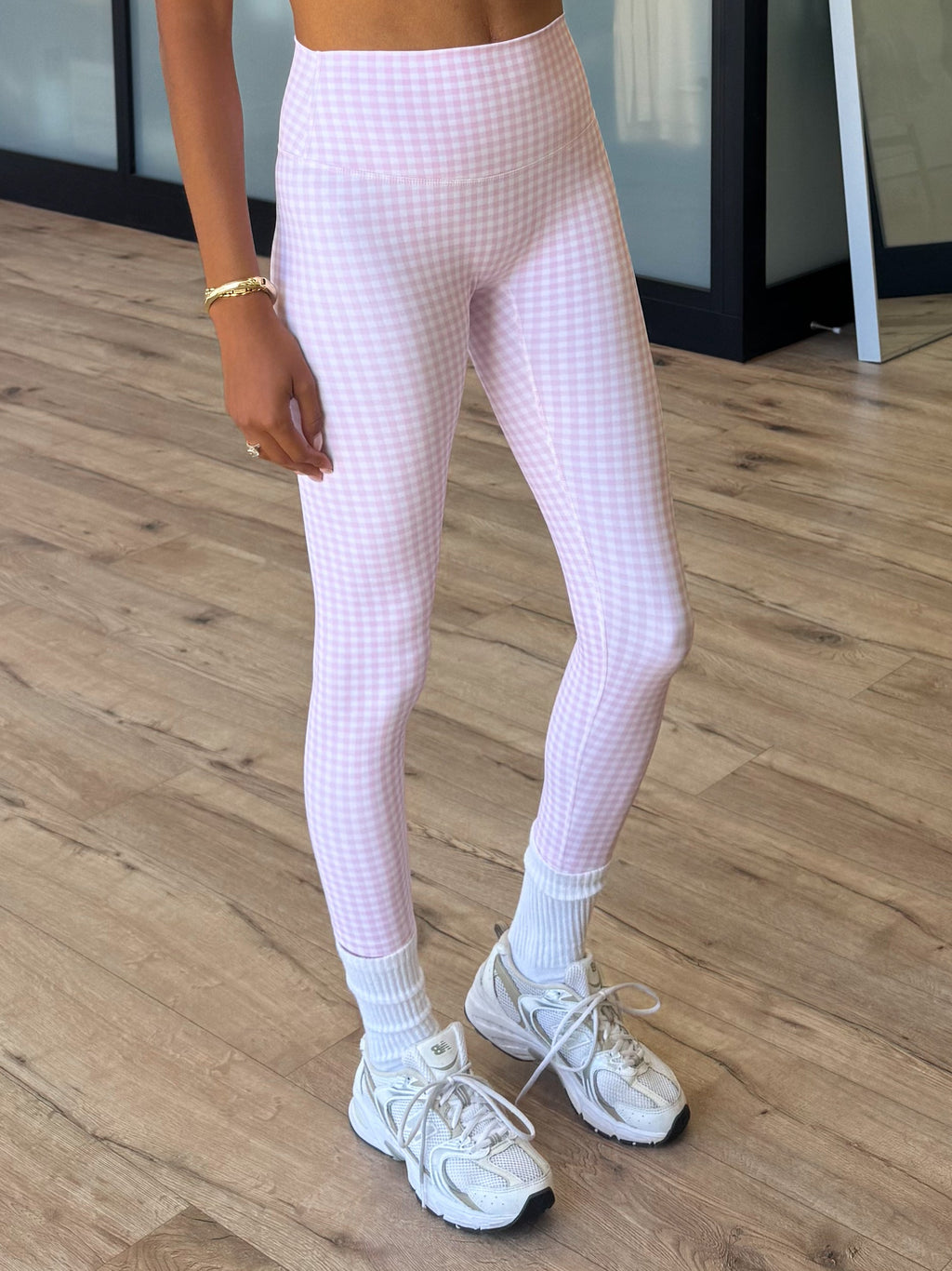 Check Point Active Leggings | Pink Gingham