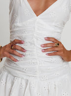 Rothea Mini Dress White Brodierie