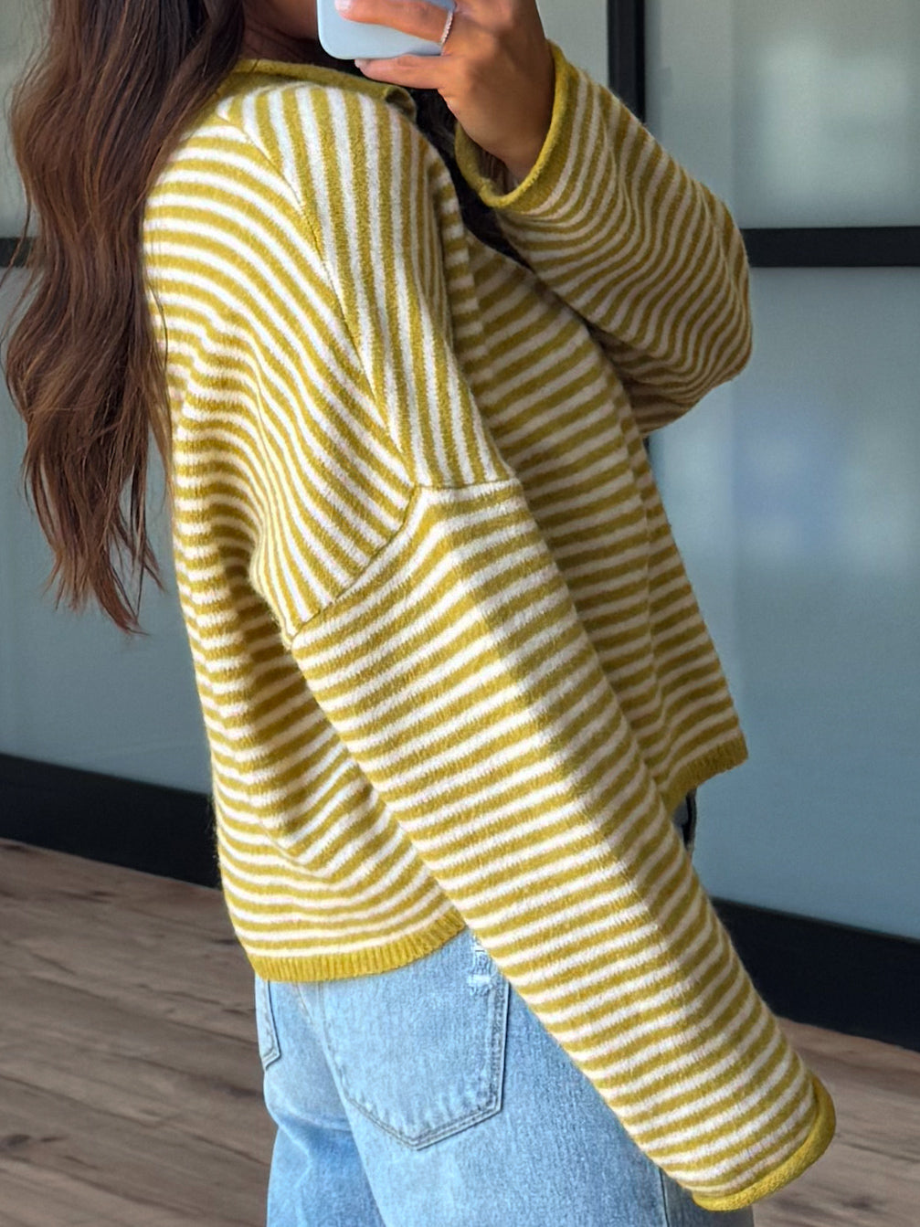 Isla Cardigan | Mini Striped Chartreuse