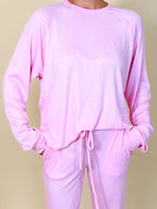Downtime Ribbed Raglan Lounge Top | Bubblegum | +Plus Available | FINAL SALE