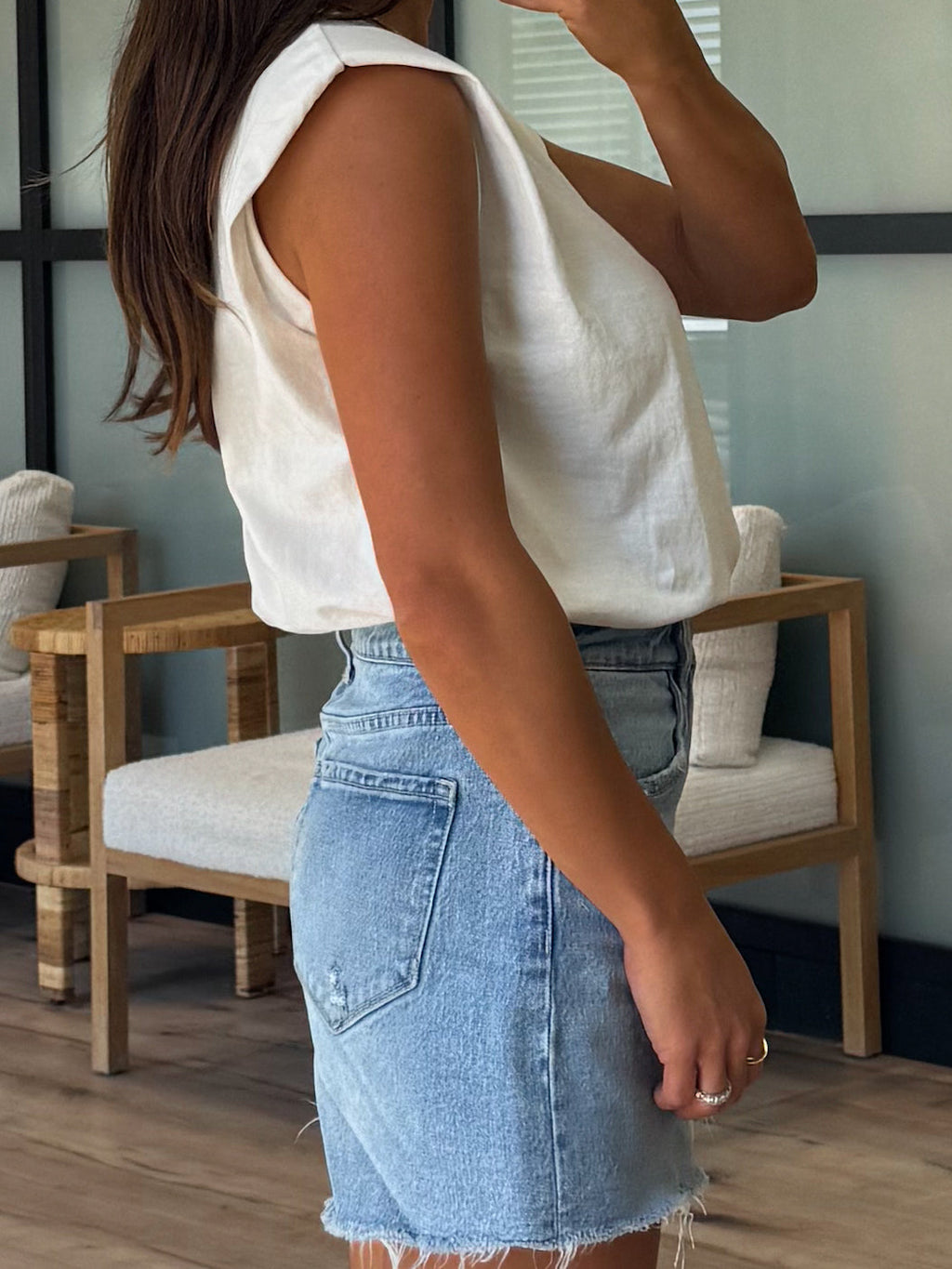 Refined Padded Muscle Tee | White