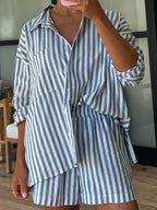 Rian Stripe Boxer Shorts | Sky Blue