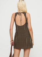 Serina Polka Mini Dress Brown / White