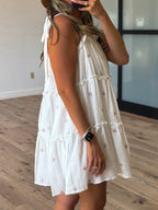 Cassie Ruffle Tiered Dress | White