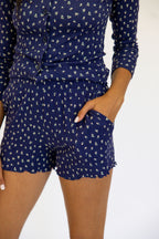 Bamboo Pointelle Women's Lounge Shorts | Navy | +Plus Available