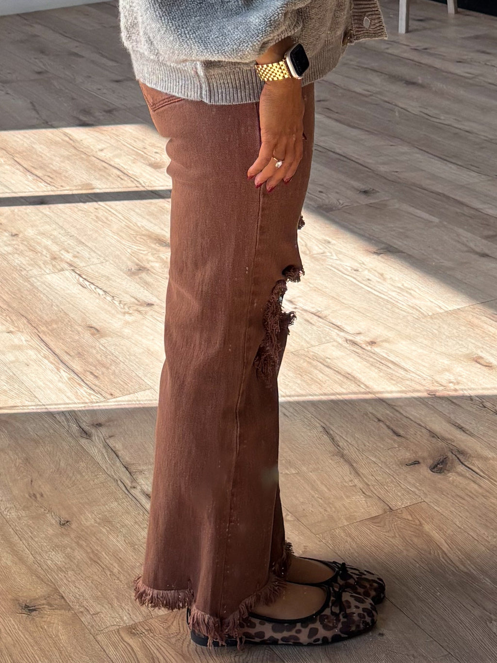 Revolt Distressed Jeans | Mocha | +Plus Available | FINAL SALE