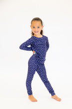 Kids Bamboo Pointelle Two-Piece Set | Navy | Tiny Talulah