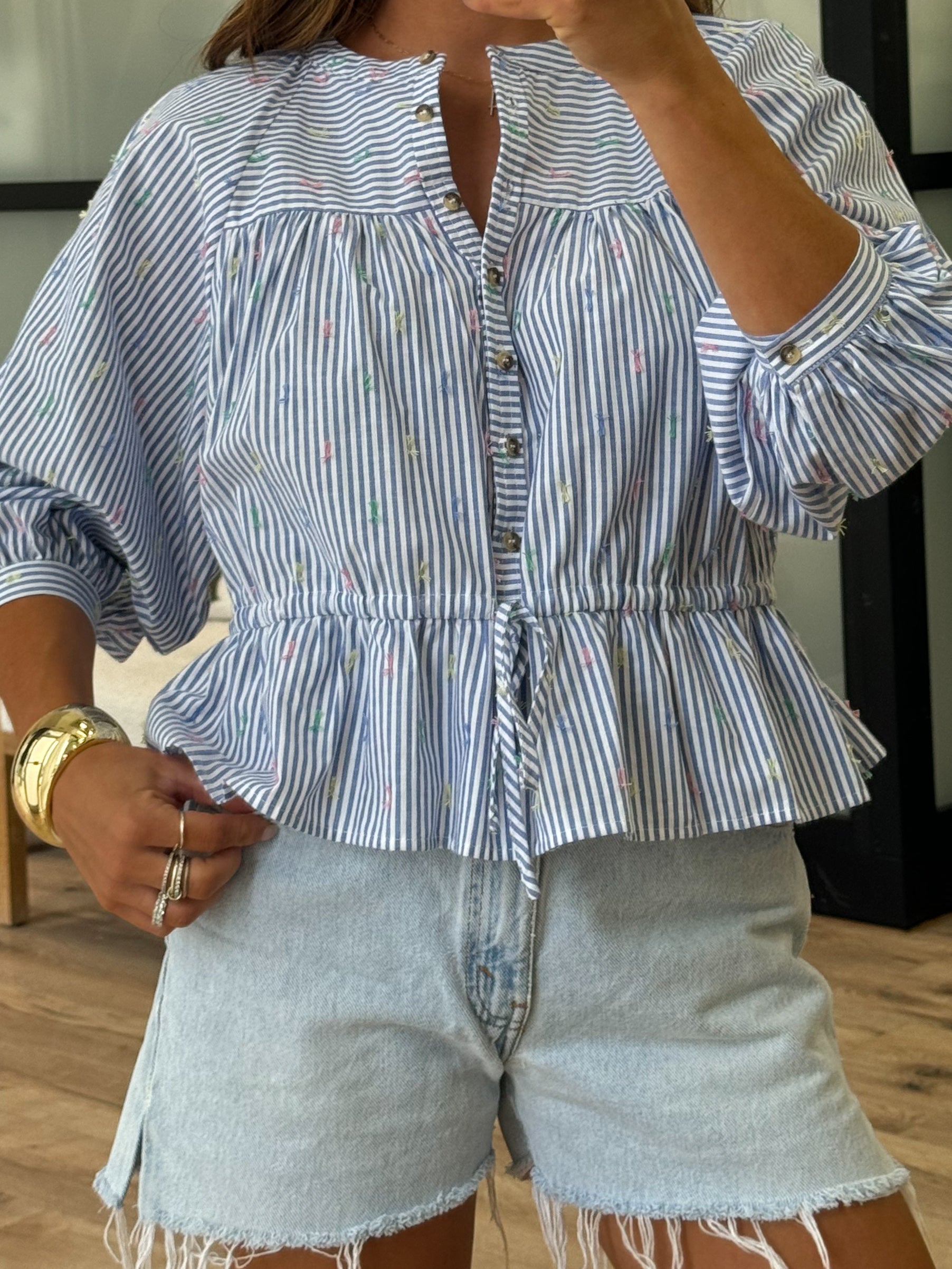 Charleston Striped Peplum Top | FINAL SALE