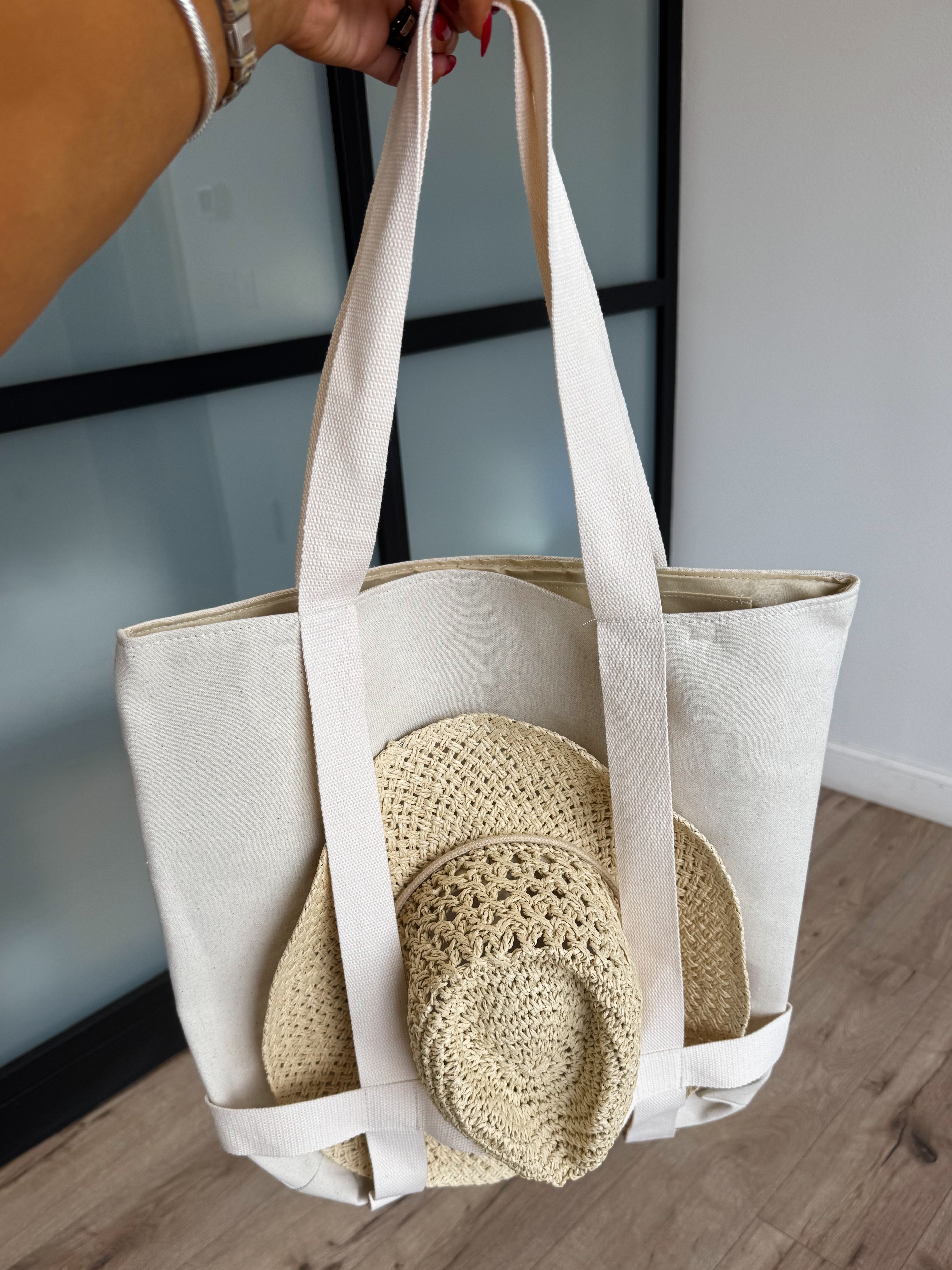 Hat Carrier Tote Bag | Ivory