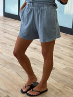 Days End Cotton Shorts | Dusty Blue | +Plus Available | RESTOCK