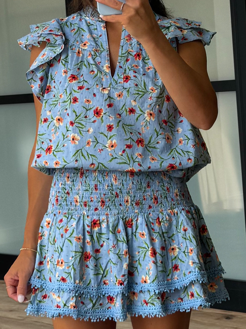 Sky Garden Smocked Skirt