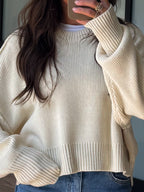 Skyler Ribbed Knit Sweater | Cream